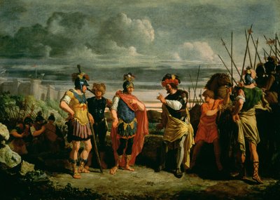 Treffen zwischen Claudius Civilis und dem Kommandanten der römischen Armee von Frans de Jong or Jongh